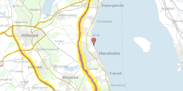 Trafikstøjkort på Slotsdalen 5, 2970 Hørsholm