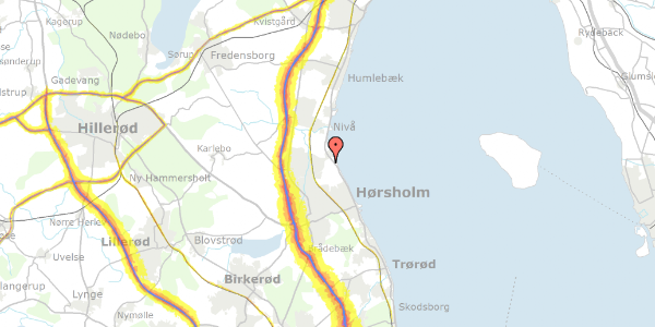 Trafikstøjkort på Slotsdalen 29, 2970 Hørsholm