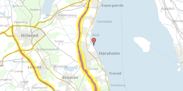 Trafikstøjkort på Slotsdalen 65, 2970 Hørsholm