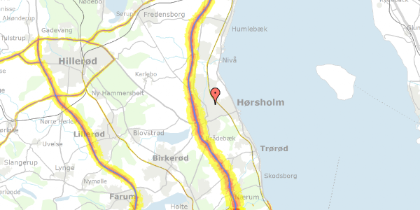 Trafikstøjkort på Sophielund 81, 1. 13, 2970 Hørsholm