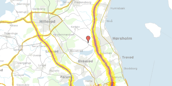 Trafikstøjkort på Stumpedyssevej 2, 2970 Hørsholm