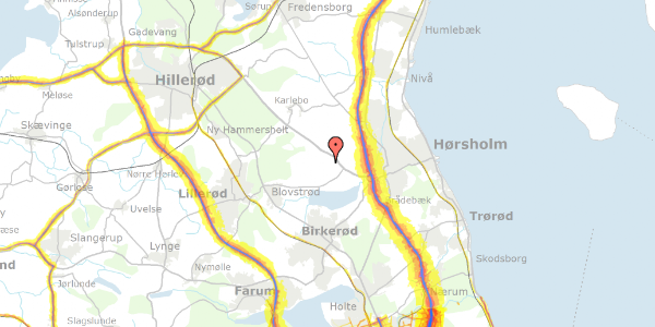 Trafikstøjkort på Stumpedyssevej 5, 2970 Hørsholm