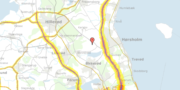 Trafikstøjkort på Stumpedyssevej 9, 2970 Hørsholm