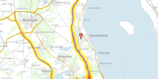 Trafikstøjkort på Tjørnevej 5, 2970 Hørsholm