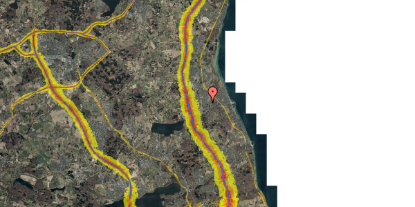 Trafikstøjkort på Tjørnevej 40, 2970 Hørsholm