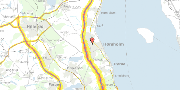 Trafikstøjkort på Ved Højmosen 14, 2970 Hørsholm