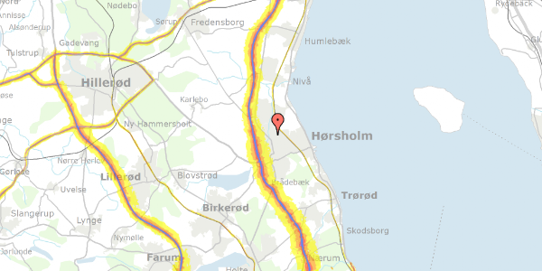 Trafikstøjkort på Ved Højmosen 53, 2970 Hørsholm