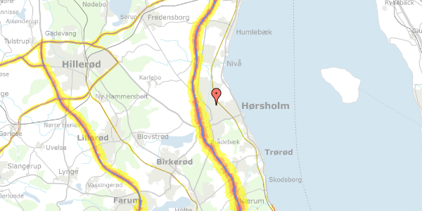 Trafikstøjkort på Ved Højmosen 72, 2970 Hørsholm