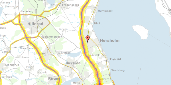 Trafikstøjkort på Ved Stampedammen 8, 2970 Hørsholm