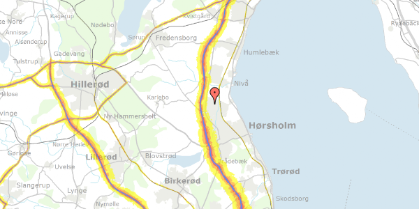 Trafikstøjkort på Græsager 416, 2980 Kokkedal