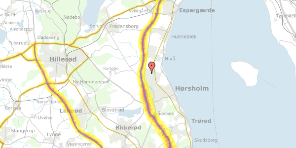 Trafikstøjkort på Græsager 606, 2980 Kokkedal