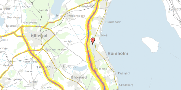 Trafikstøjkort på Græsager 614, 2980 Kokkedal