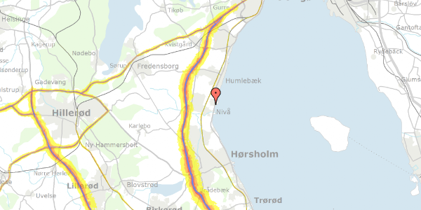 Trafikstøjkort på Gammel Strandvej 13A, 2990 Nivå