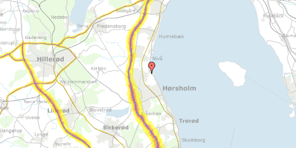 Trafikstøjkort på Hjortevænget 413, 2980 Kokkedal