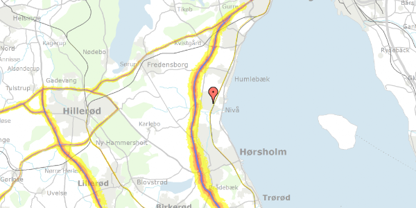 Trafikstøjkort på Hjørnestenen 33, 2990 Nivå