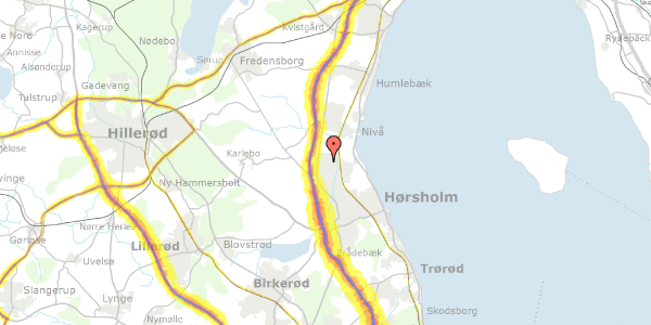 Trafikstøjkort på Kornager 506, 2980 Kokkedal