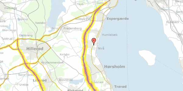 Trafikstøjkort på Løberen 21, 2990 Nivå