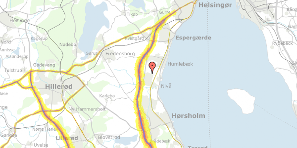 Trafikstøjkort på Margerittens Kvarter 24, 2990 Nivå