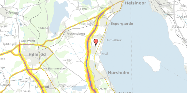 Trafikstøjkort på Margerittens Kvarter 27, 2990 Nivå