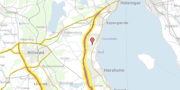 Trafikstøjkort på Margerittens Kvarter 29, 2990 Nivå