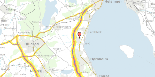 Trafikstøjkort på Myremosevej 33, 2990 Nivå