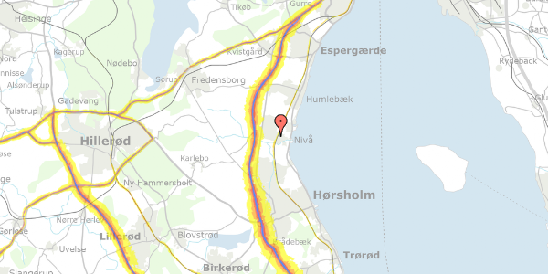 Trafikstøjkort på Nivåvænge 19, 2990 Nivå