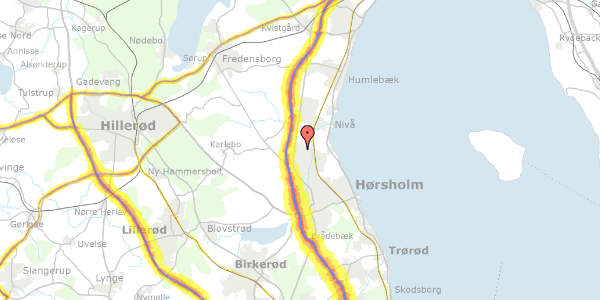 Trafikstøjkort på Rosenhaven 513, 2980 Kokkedal