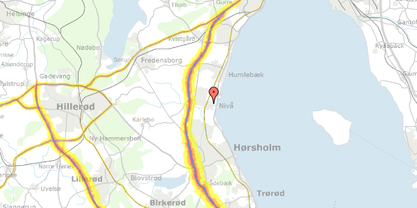 Trafikstøjkort på Vinkelvej 14, 2990 Nivå