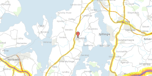 Trafikstøjkort på Bymidten 8, 4050 Skibby