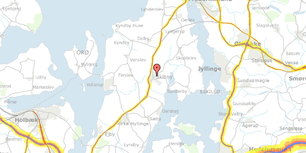 Trafikstøjkort på Bymidten 18A, 4050 Skibby