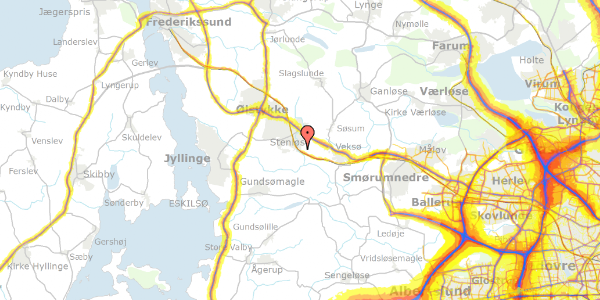 Trafikstøjkort på Baneringen 41, 3660 Stenløse