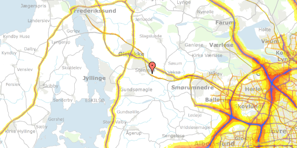 Trafikstøjkort på Blommevej 7, 3660 Stenløse