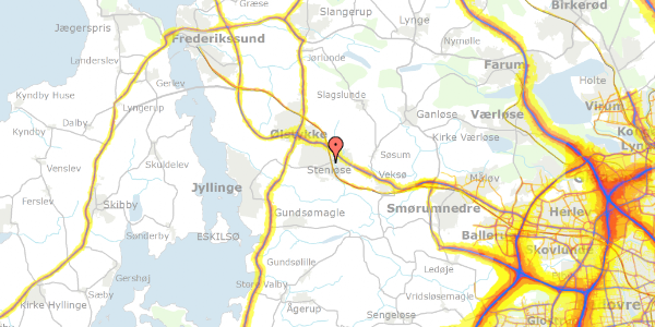 Trafikstøjkort på Henriettevej 8, 3660 Stenløse