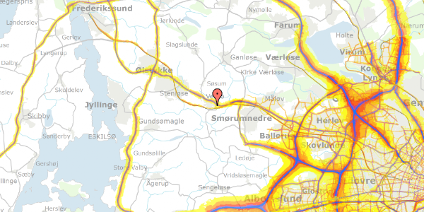 Trafikstøjkort på Kelsted 304, 3670 Veksø Sjælland