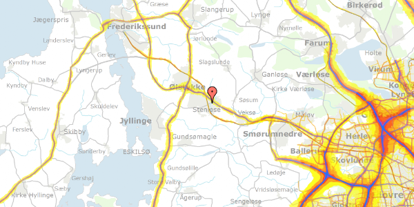 Trafikstøjkort på Margretevej 1, 3660 Stenløse