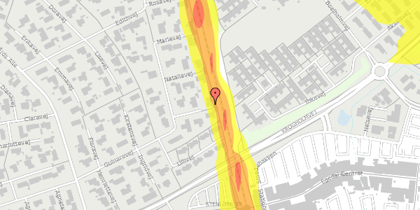 Trafikstøjkort på Margretevej 5, 3660 Stenløse