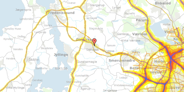 Trafikstøjkort på Smyrnavej 5, 3660 Stenløse