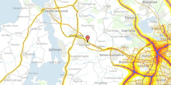 Trafikstøjkort på Tokevej 56, 3660 Stenløse