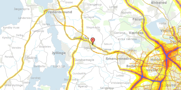 Trafikstøjkort på Tokevej 65A, 3660 Stenløse