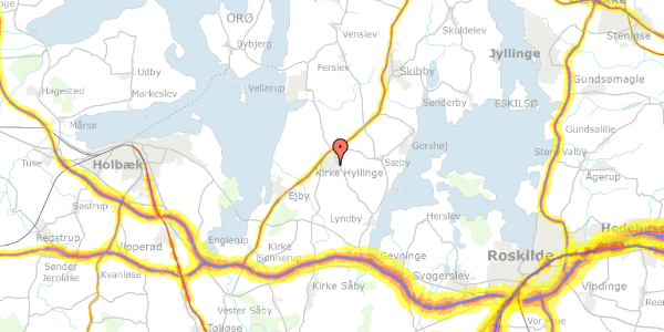 Trafikstøjkort på Bellisvej 11, 4070 Kirke Hyllinge