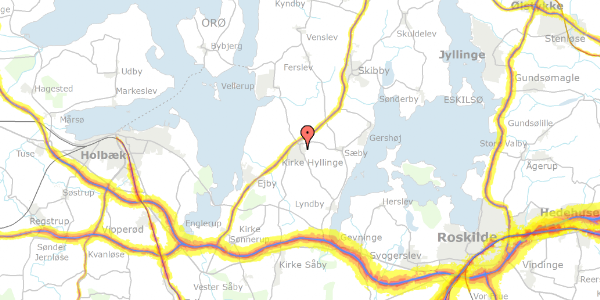 Trafikstøjkort på Bygaden 13, 4070 Kirke Hyllinge