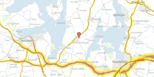 Trafikstøjkort på Bygaden 29, 4070 Kirke Hyllinge