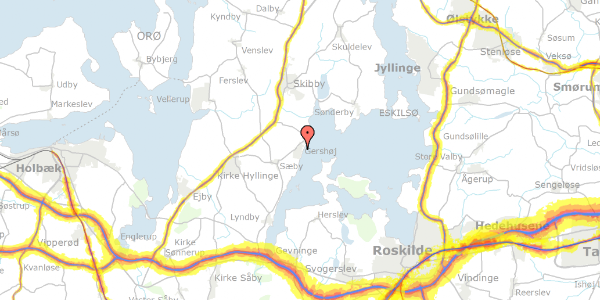 Trafikstøjkort på Drosselvej 5, 4070 Kirke Hyllinge