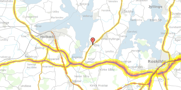 Trafikstøjkort på Ejby Strandvej 7, 4070 Kirke Hyllinge
