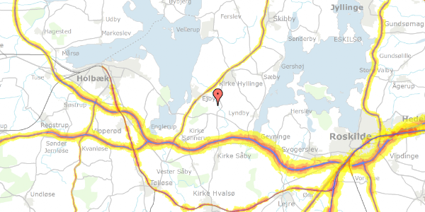 Trafikstøjkort på Ejbyvej 20, 4070 Kirke Hyllinge
