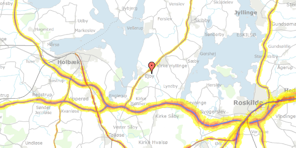 Trafikstøjkort på Ejbyvej 56, 4070 Kirke Hyllinge