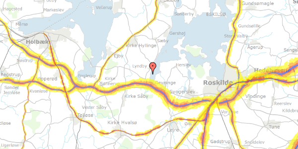 Trafikstøjkort på Fuglebakken 6, 4060 Kirke Såby