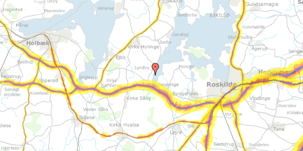 Trafikstøjkort på Fuglebakken 7, 4060 Kirke Såby