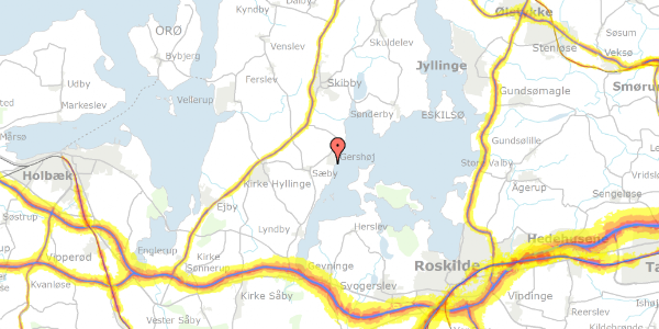 Trafikstøjkort på Harekærgårdsvej 60, 4070 Kirke Hyllinge