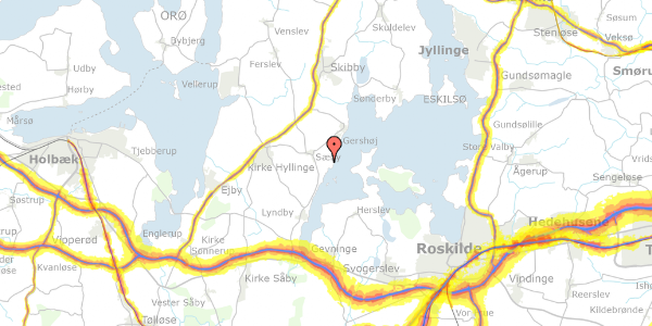 Trafikstøjkort på Hasselvej 11, 4070 Kirke Hyllinge